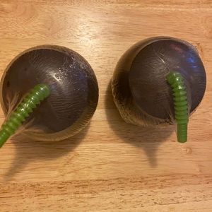 Coconut Cup with Straw